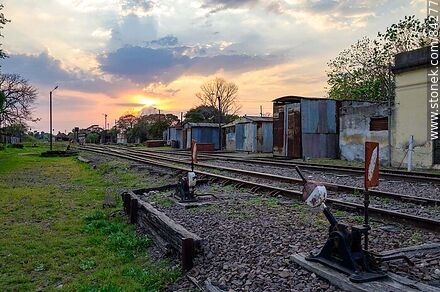 Sun rising behind AFE's stockyards - Department of Salto - URUGUAY. Photo #84277