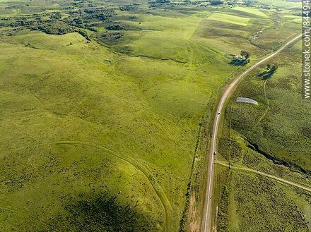 Aerial view of Route 29 and the undulating surface of the terrain. - Department of Rivera - URUGUAY. Photo #84494