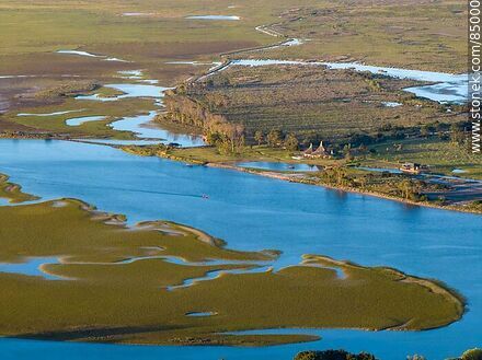 Aerial view of wetlands of the Maldonado creek - Department of Maldonado - URUGUAY. Photo #85000
