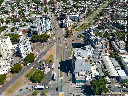 Aerial view of the intersection of 8 de Octubre, Dámaso Larrañaga and Luis Alberto de Herrera Avenues - Department of Montevideo - URUGUAY. Photo #85329