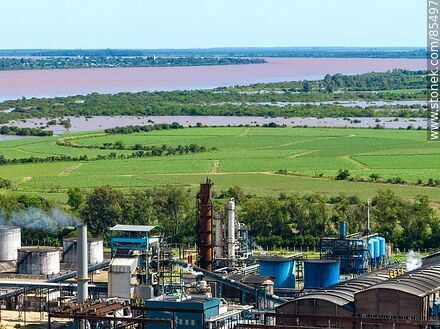 Aerial view of ALUR's plant with the Uruguay River in the background - Artigas - URUGUAY. Photo #85497