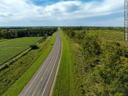Aerial view of Route 3 north of the exit and entrance to Route 30. - Artigas - URUGUAY. Photo #85961
