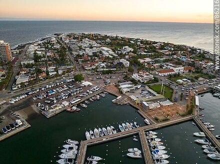 Aerial view of the harbor and the Peninsula at sunset - Punta del Este and its near resorts - URUGUAY. Photo #86216