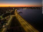 Vista aérea de la rambla República Argentina antes del amanecer - Foto #86941