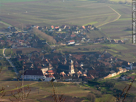 View from Haut-Koenigsbourg castle. Town of Saint-Hippolyte. - Region of Alsace - FRANCE. Photo #28013